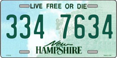NH license plate 3347634