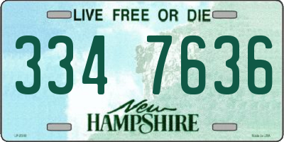 NH license plate 3347636