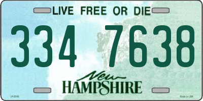 NH license plate 3347638