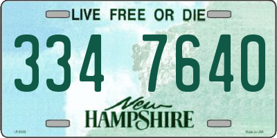 NH license plate 3347640