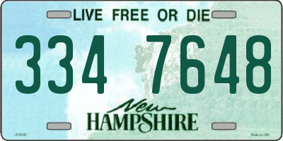 NH license plate 3347648
