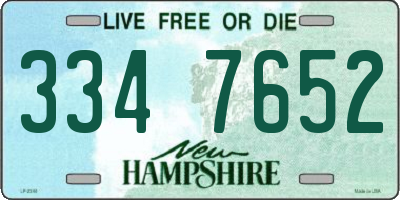 NH license plate 3347652