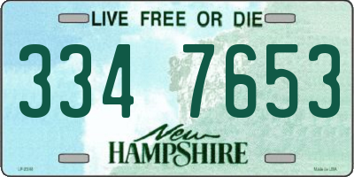NH license plate 3347653
