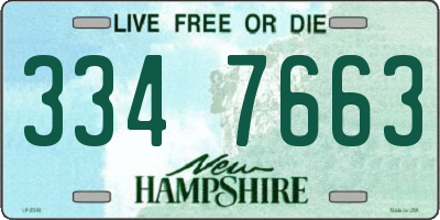 NH license plate 3347663