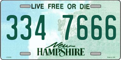 NH license plate 3347666
