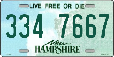 NH license plate 3347667