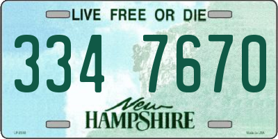 NH license plate 3347670