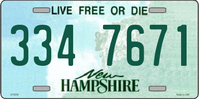 NH license plate 3347671