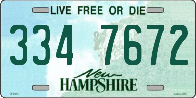 NH license plate 3347672