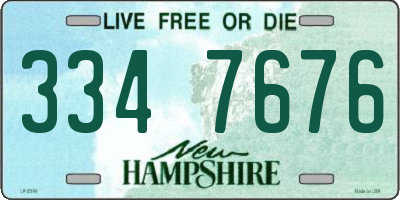 NH license plate 3347676