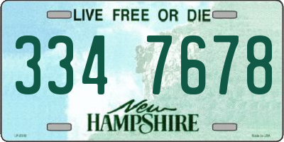 NH license plate 3347678