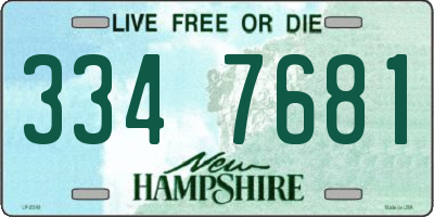 NH license plate 3347681