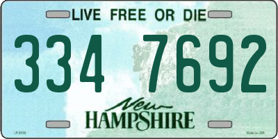 NH license plate 3347692