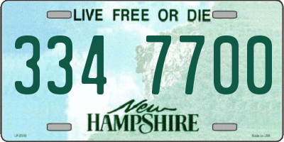 NH license plate 3347700