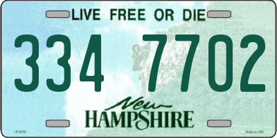 NH license plate 3347702