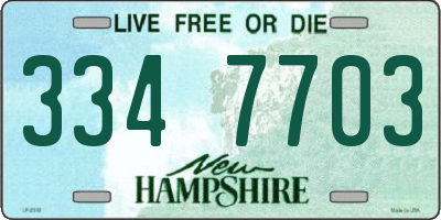 NH license plate 3347703