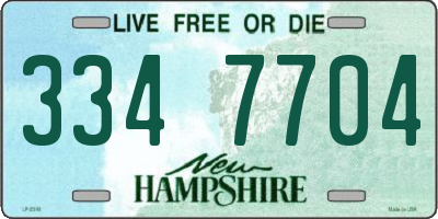 NH license plate 3347704