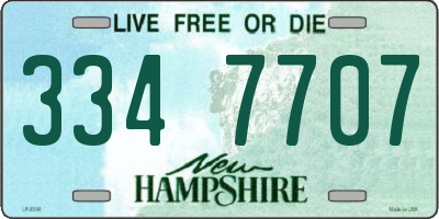 NH license plate 3347707