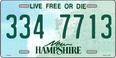 NH license plate 3347713