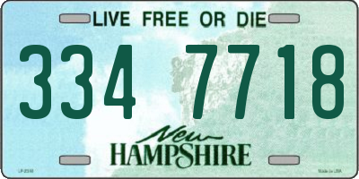 NH license plate 3347718