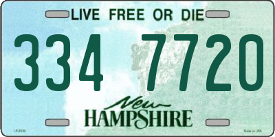 NH license plate 3347720