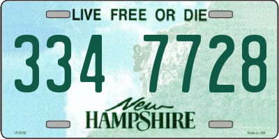 NH license plate 3347728