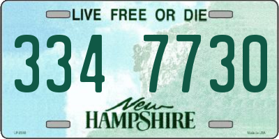NH license plate 3347730