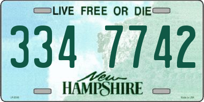 NH license plate 3347742