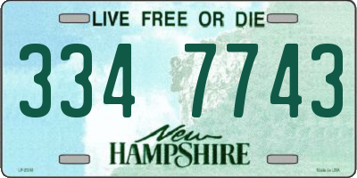 NH license plate 3347743