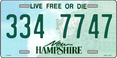 NH license plate 3347747