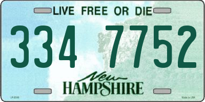 NH license plate 3347752