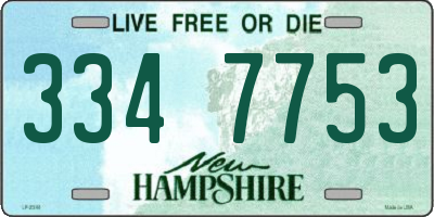NH license plate 3347753