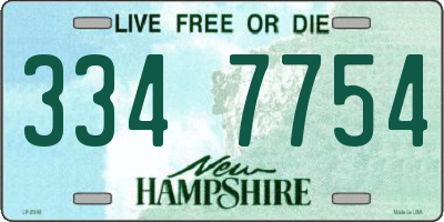 NH license plate 3347754