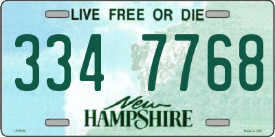 NH license plate 3347768
