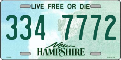 NH license plate 3347772