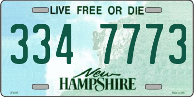 NH license plate 3347773