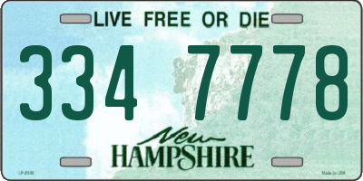 NH license plate 3347778