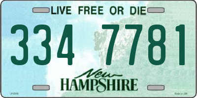 NH license plate 3347781