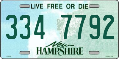 NH license plate 3347792
