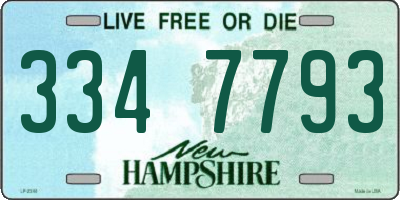 NH license plate 3347793