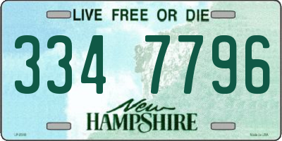 NH license plate 3347796