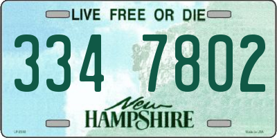 NH license plate 3347802