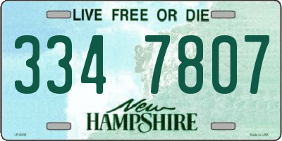 NH license plate 3347807