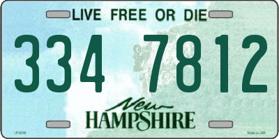 NH license plate 3347812