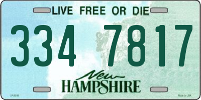 NH license plate 3347817