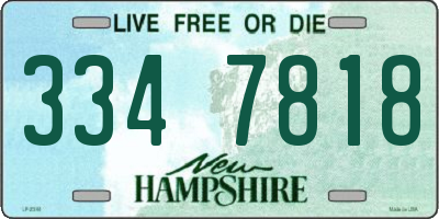 NH license plate 3347818