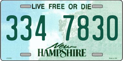 NH license plate 3347830