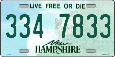 NH license plate 3347833
