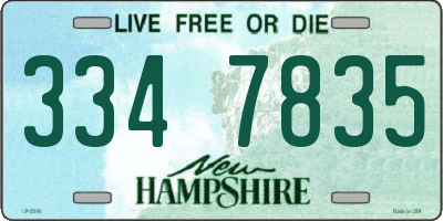 NH license plate 3347835