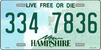 NH license plate 3347836
